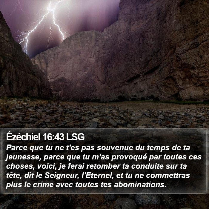 Ézéchiel 16:43 LSG Bible Study