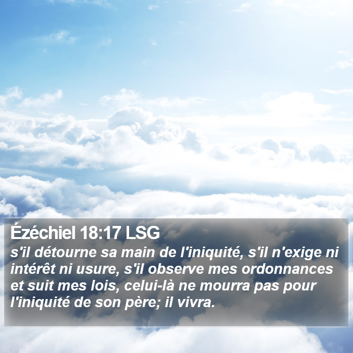 Ézéchiel 18:17 LSG Bible Study