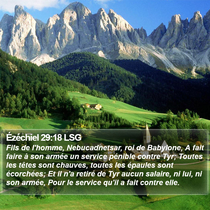 Ézéchiel 29:18 LSG Bible Study