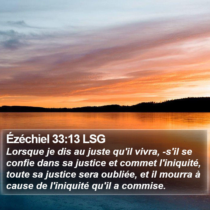 Ézéchiel 33:13 LSG Bible Study