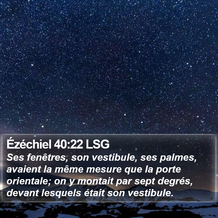 Ézéchiel 40:22 LSG Bible Study