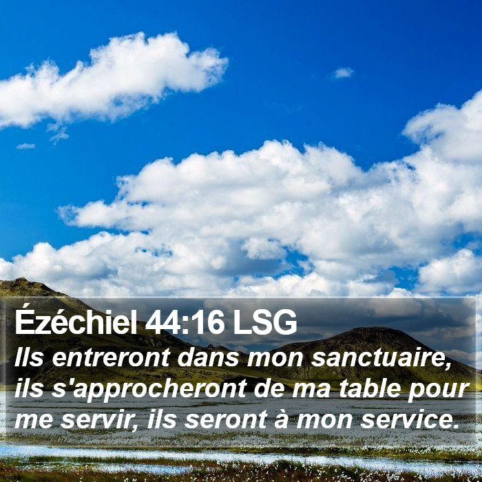 Ézéchiel 44:16 LSG Bible Study