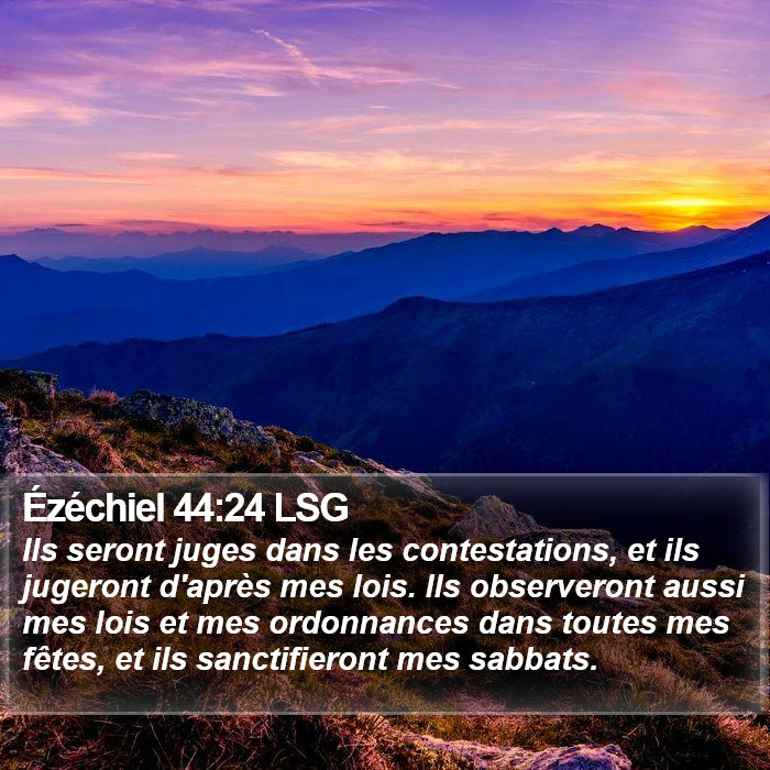 Ézéchiel 44:24 LSG Bible Study