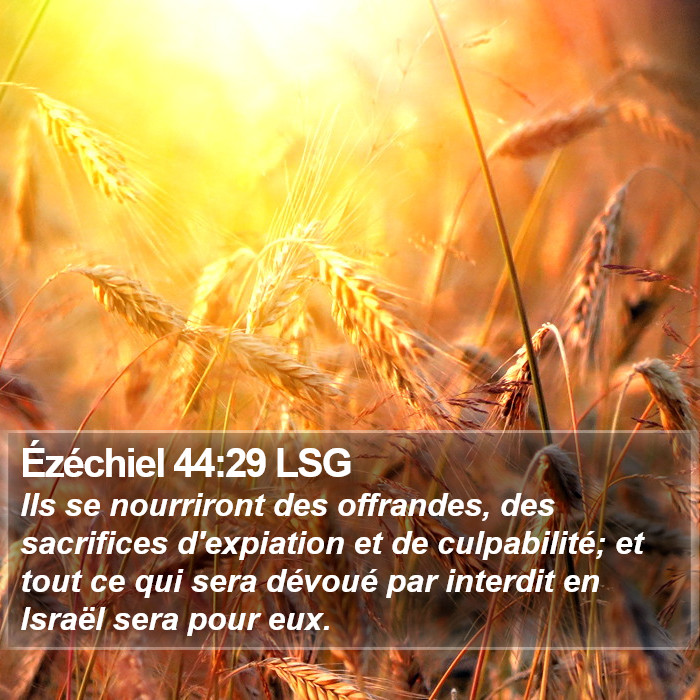 Ézéchiel 44:29 LSG Bible Study