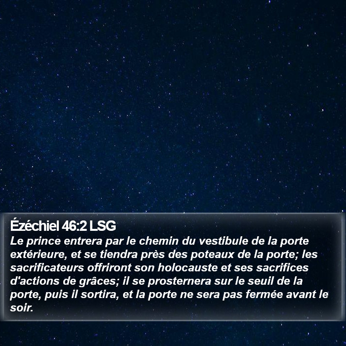 Ézéchiel 46:2 LSG Bible Study