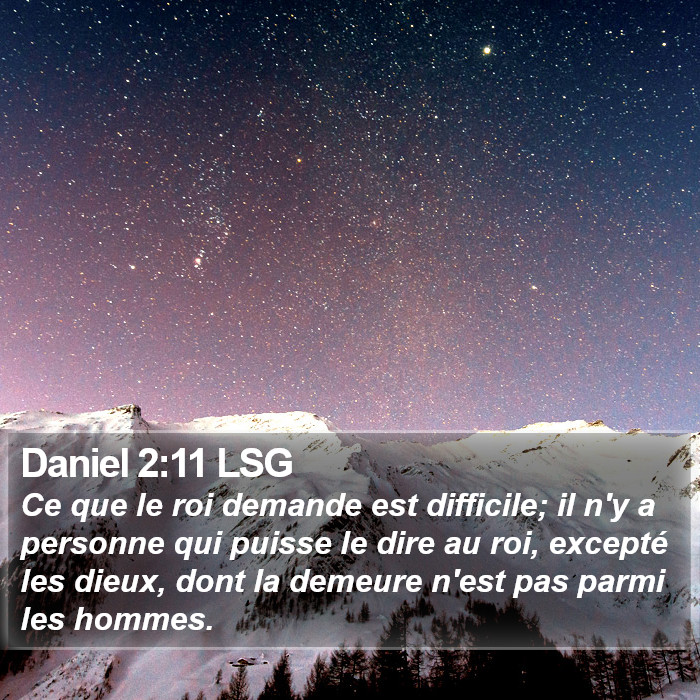 Daniel 2:11 LSG Bible Study