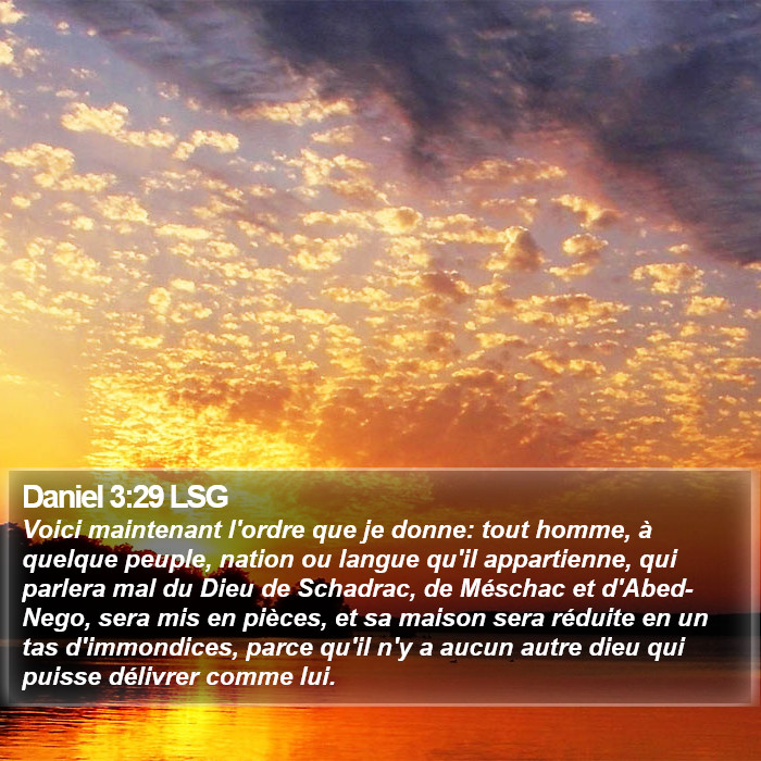 Daniel 3:29 LSG Bible Study