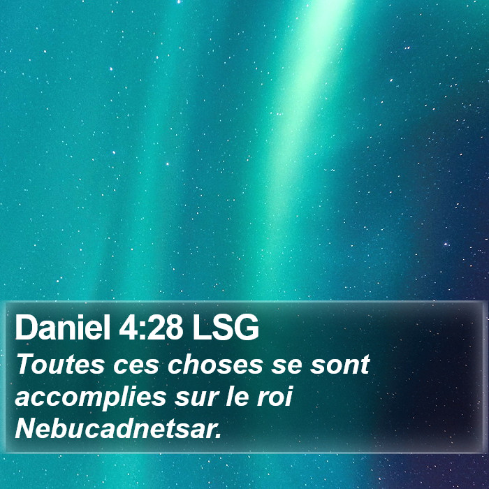 Daniel 4:28 LSG Bible Study