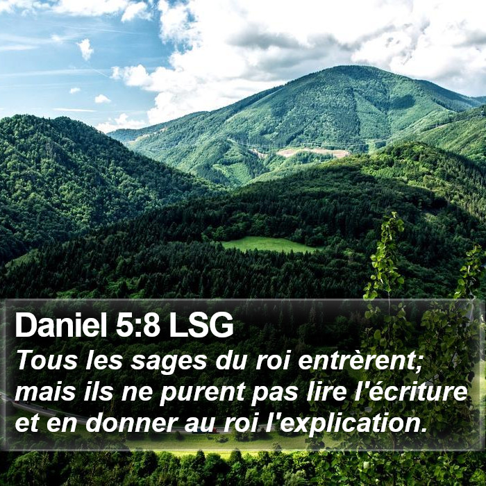 Daniel 5:8 LSG Bible Study