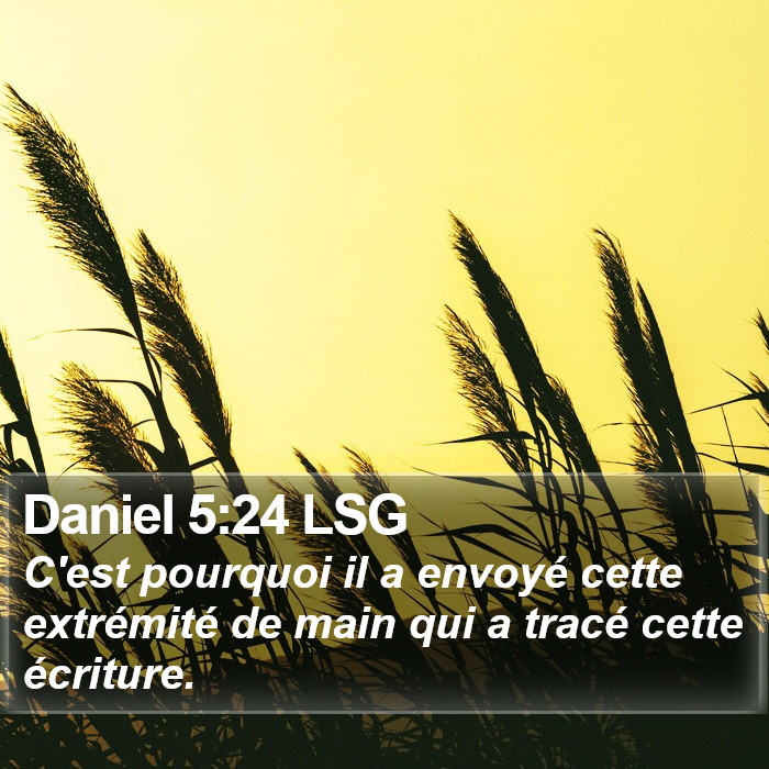 Daniel 5:24 LSG Bible Study