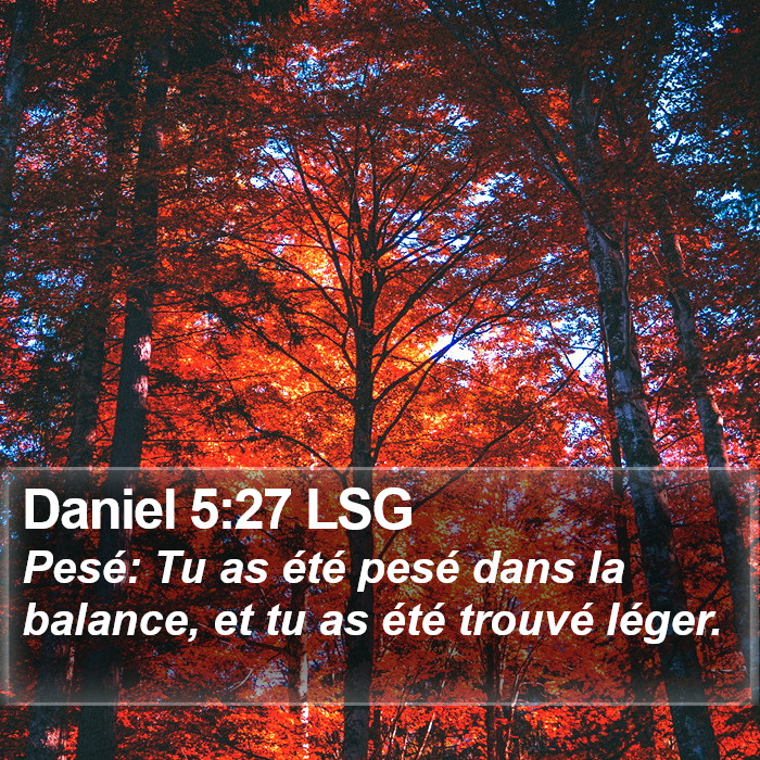 Daniel 5:27 LSG Bible Study