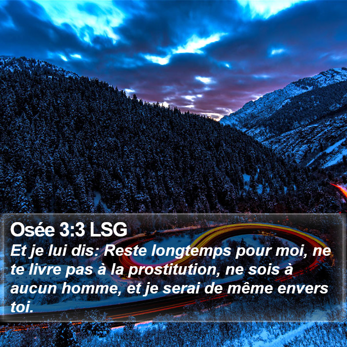 Osée 3:3 LSG Bible Study