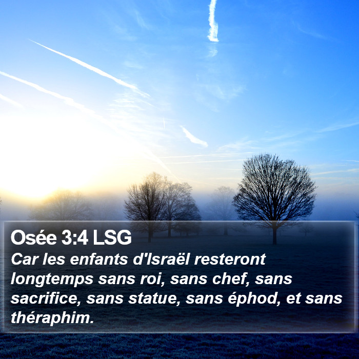 Osée 3:4 LSG Bible Study