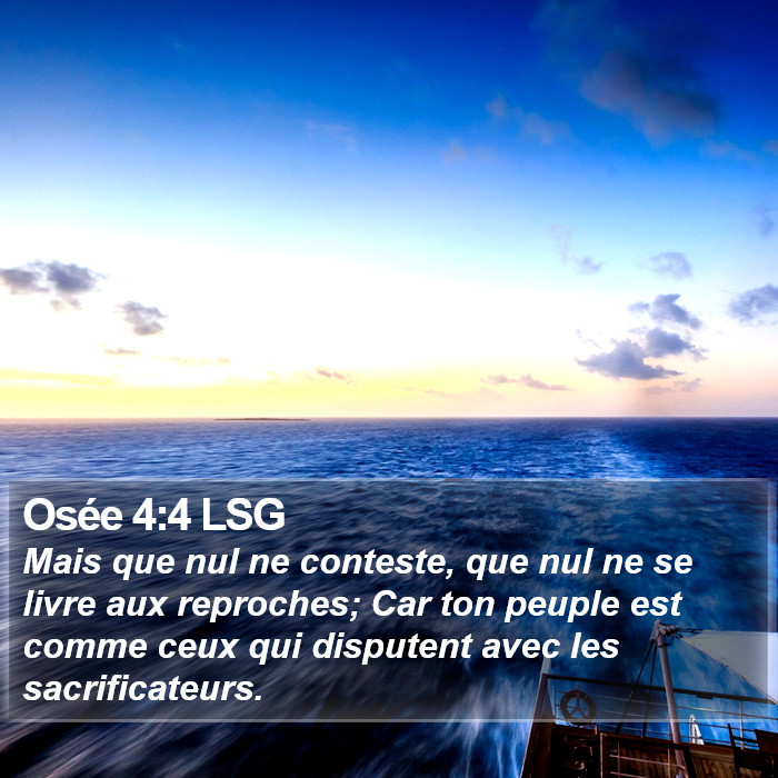 Osée 4:4 LSG Bible Study