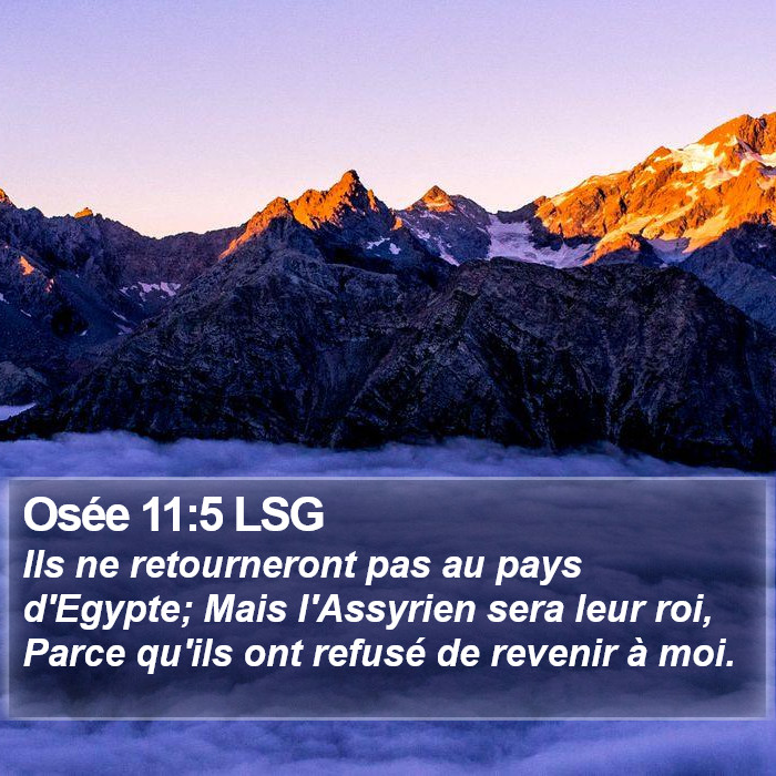 Osée 11:5 LSG Bible Study