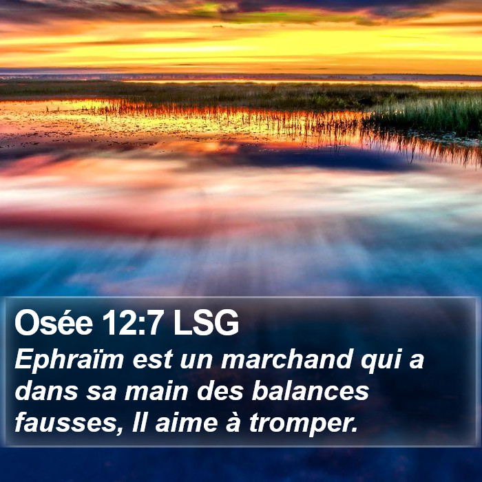 Osée 12:7 LSG Bible Study