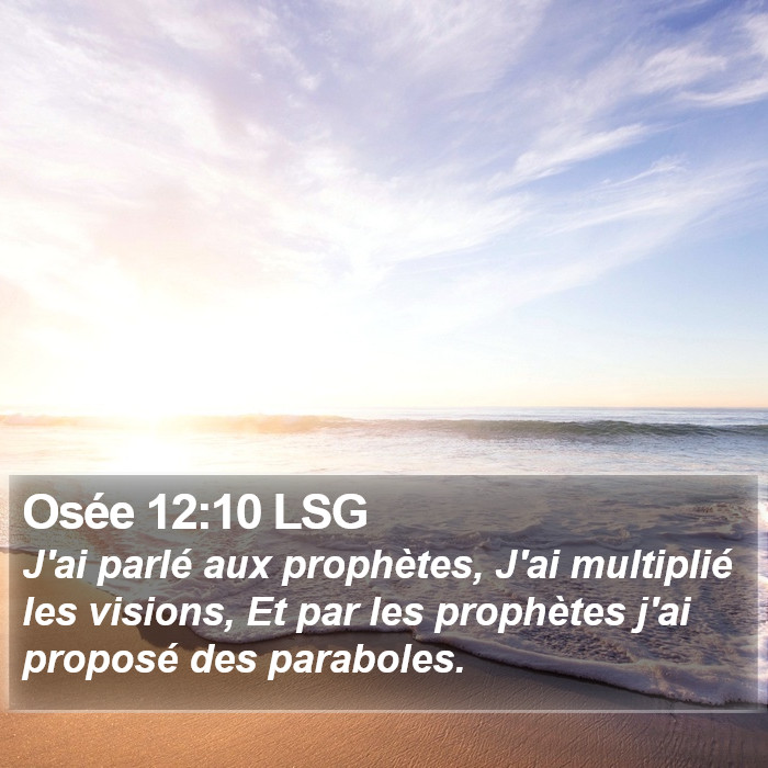 Osée 12:10 LSG Bible Study
