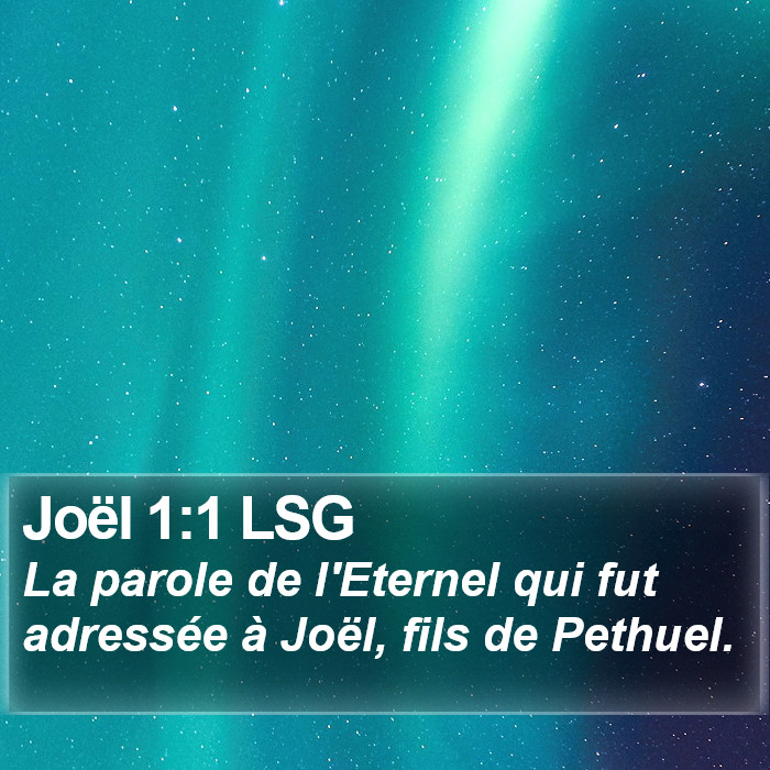 Joël 1:1 LSG Bible Study