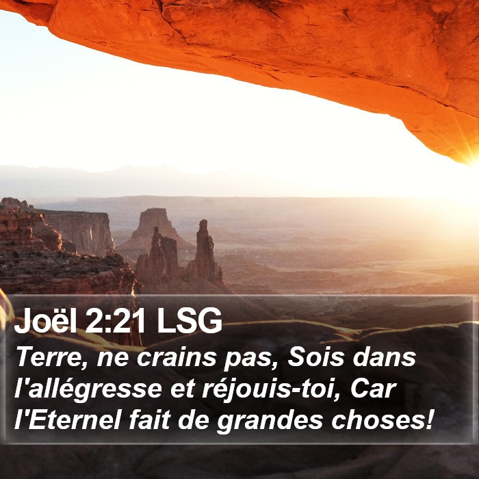 Joël 2:21 LSG Bible Study