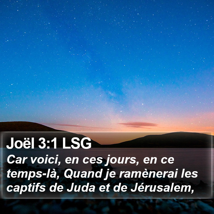 Joël 3:1 LSG Bible Study