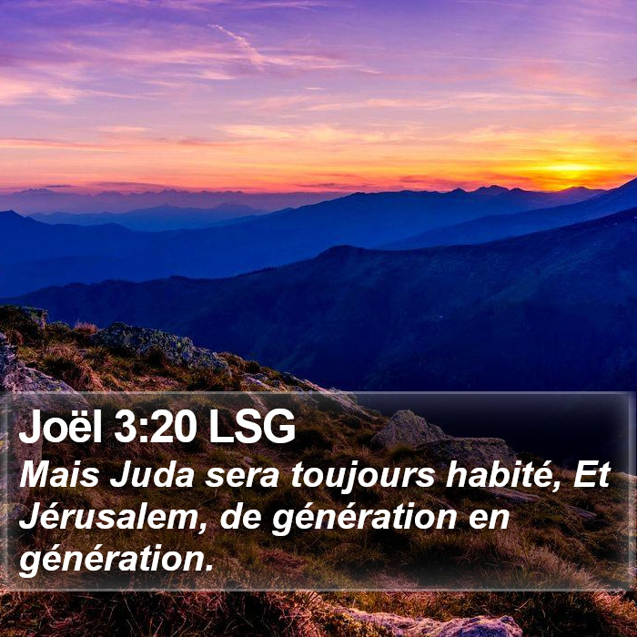 Joël 3:20 LSG Bible Study