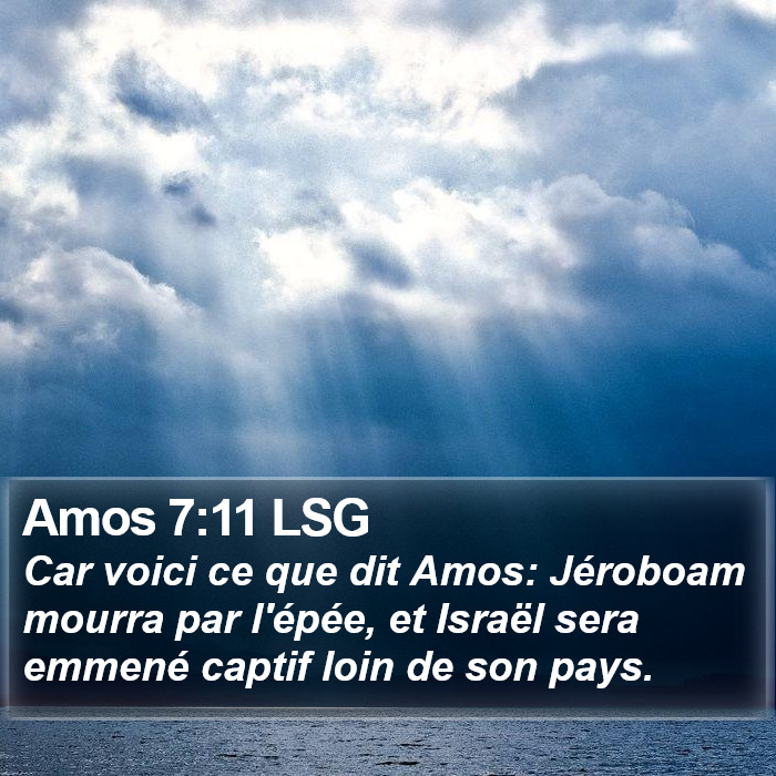 Amos 7:11 LSG Bible Study