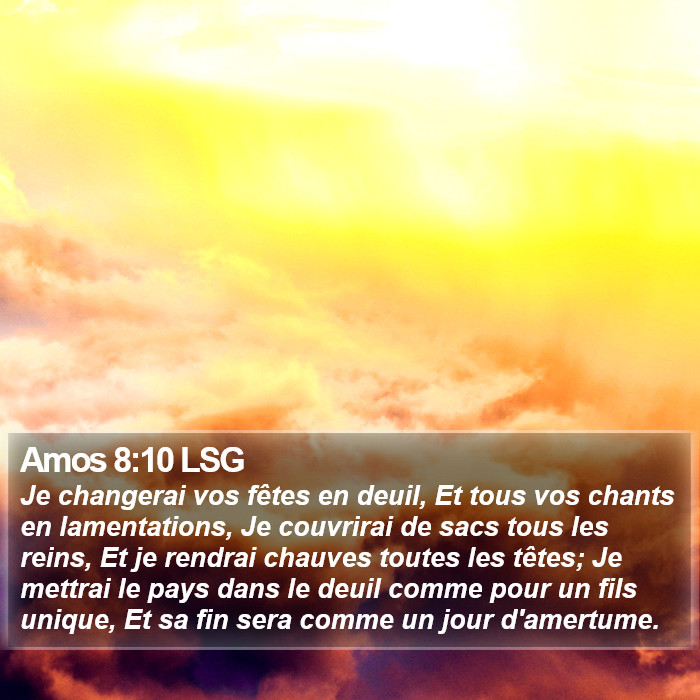 Amos 8:10 LSG Bible Study