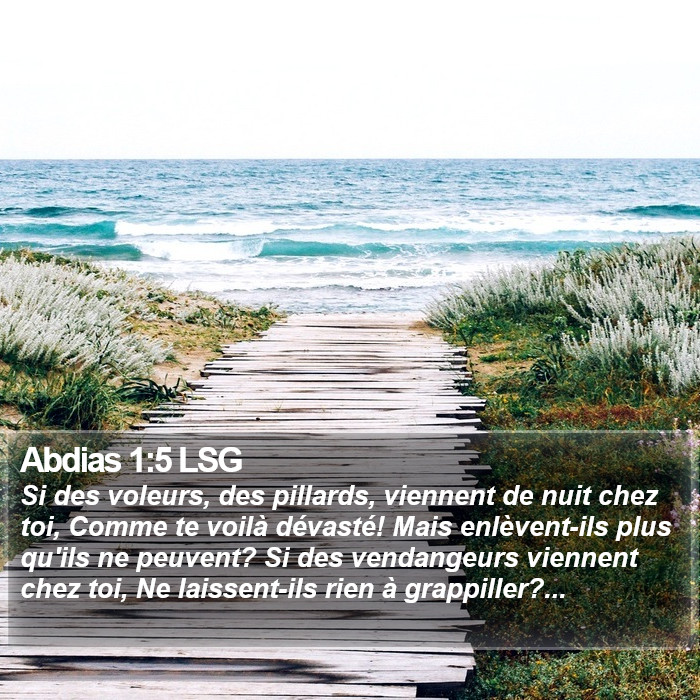 Abdias 1:5 LSG Bible Study