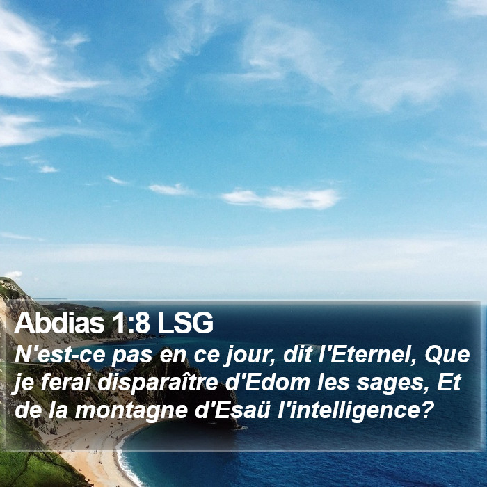 Abdias 1:8 LSG Bible Study