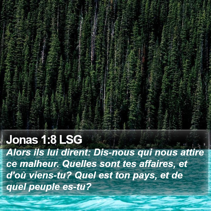Jonas 1:8 LSG Bible Study