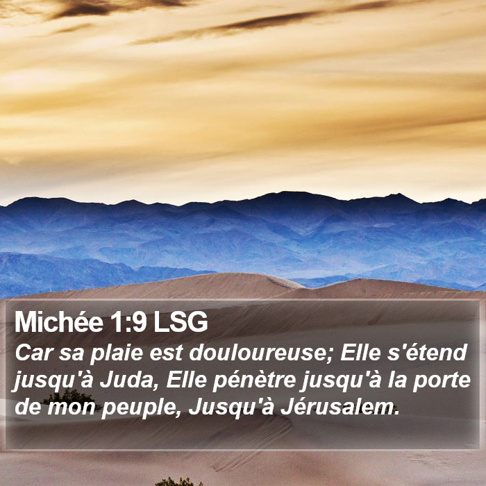 Michée 1:9 LSG Bible Study