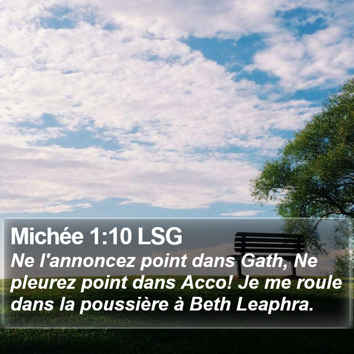 Michée 1:10 LSG Bible Study