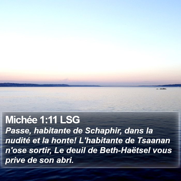 Michée 1:11 LSG Bible Study