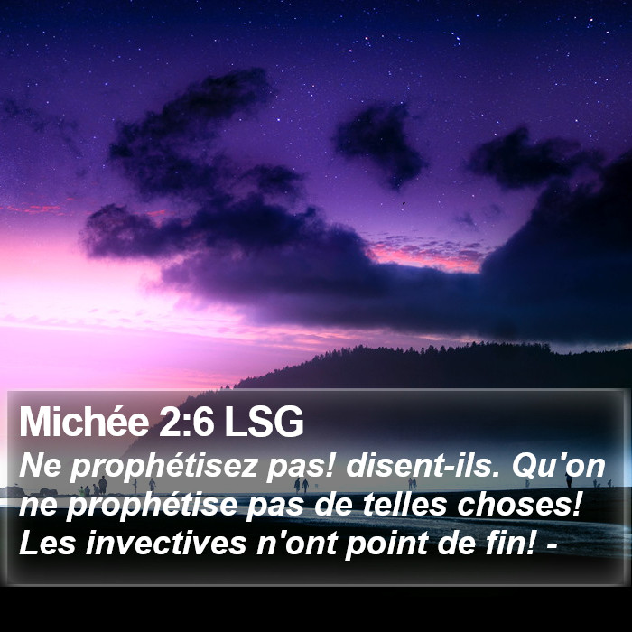 Michée 2:6 LSG Bible Study
