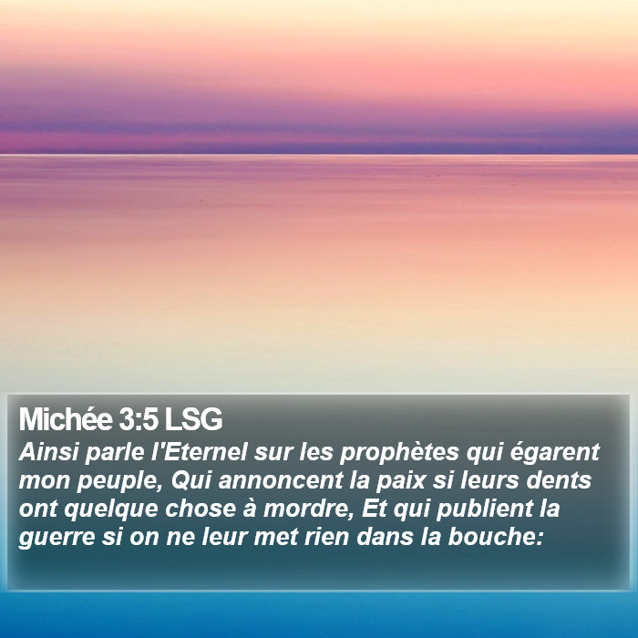 Michée 3:5 LSG Bible Study