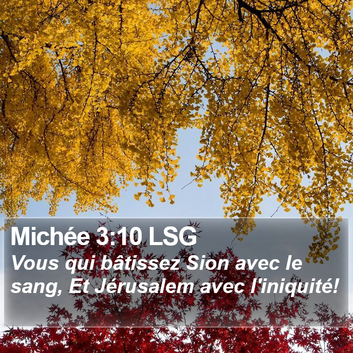 Michée 3:10 LSG Bible Study