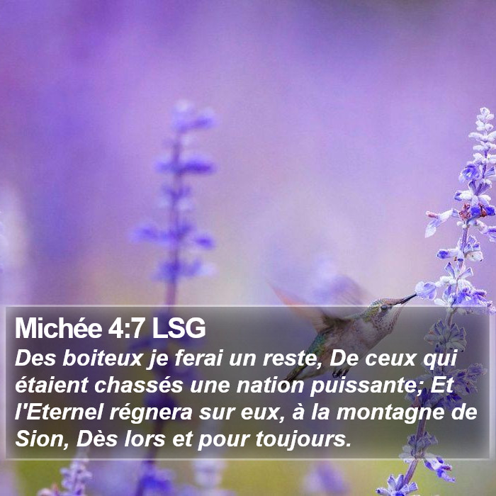 Michée 4:7 LSG Bible Study