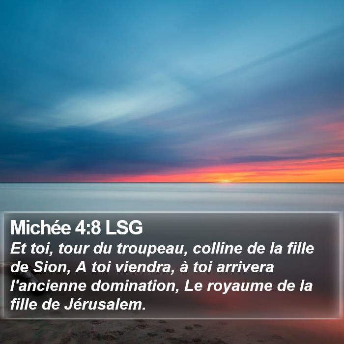 Michée 4:8 LSG Bible Study