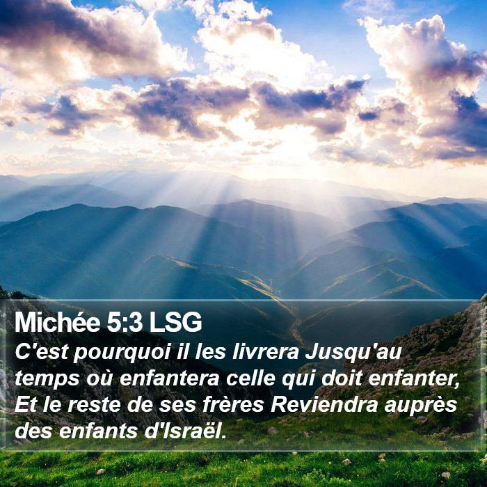 Michée 5:3 LSG Bible Study