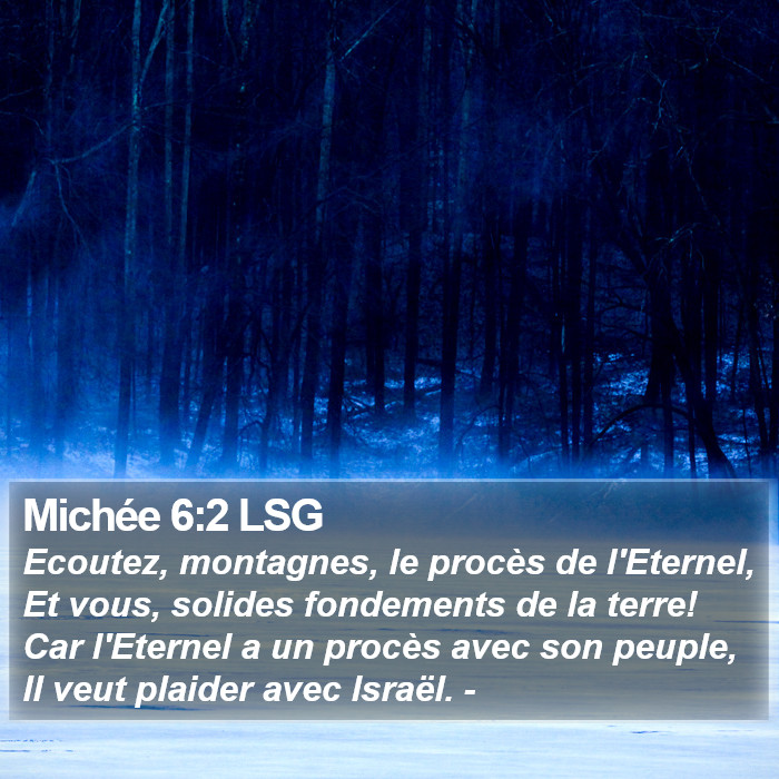 Michée 6:2 LSG Bible Study