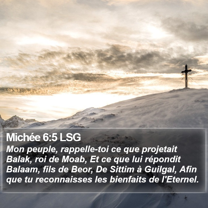 Michée 6:5 LSG Bible Study