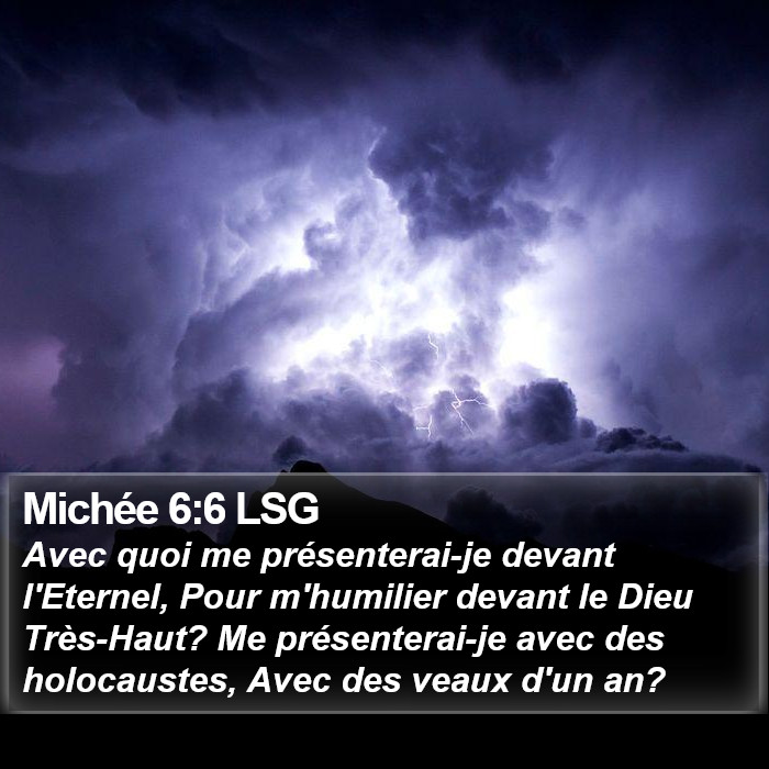 Michée 6:6 LSG Bible Study