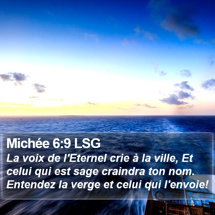 Michée 6:9 LSG Bible Study