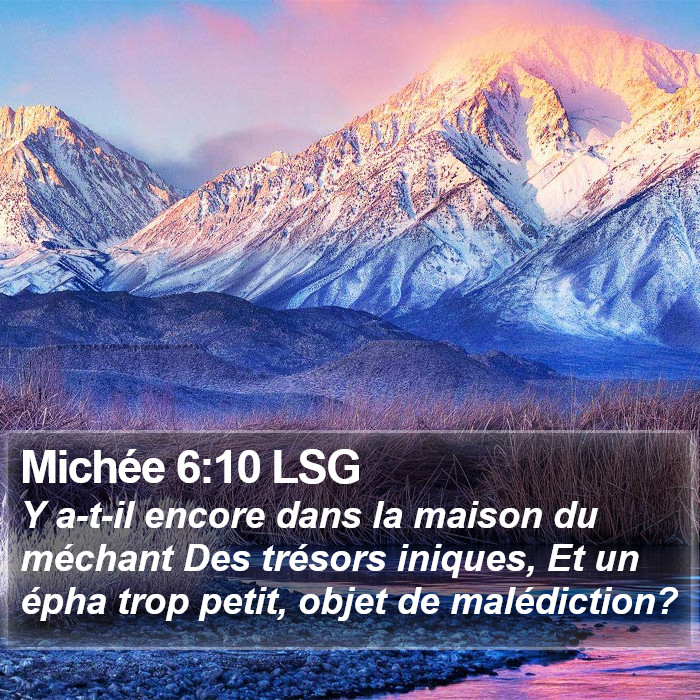 Michée 6:10 LSG Bible Study