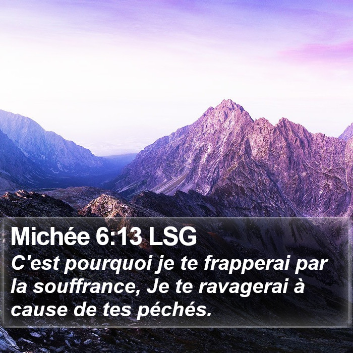 Michée 6:13 LSG Bible Study