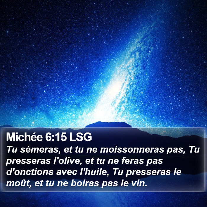 Michée 6:15 LSG Bible Study