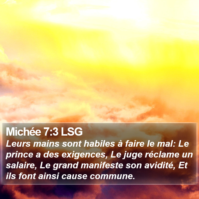 Michée 7:3 LSG Bible Study