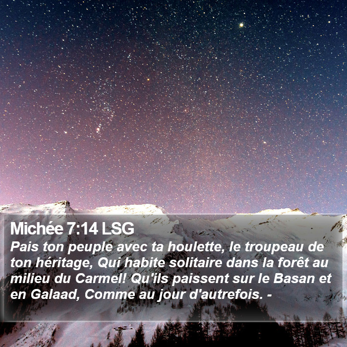 Michée 7:14 LSG Bible Study