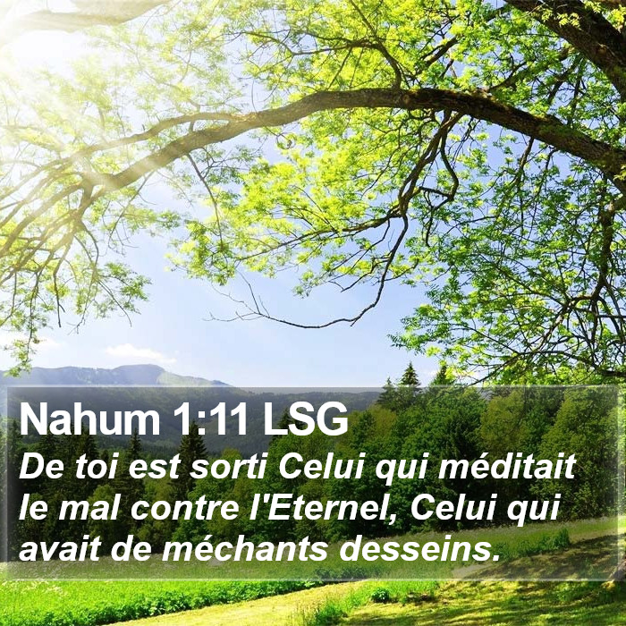 Nahum 1:11 LSG Bible Study