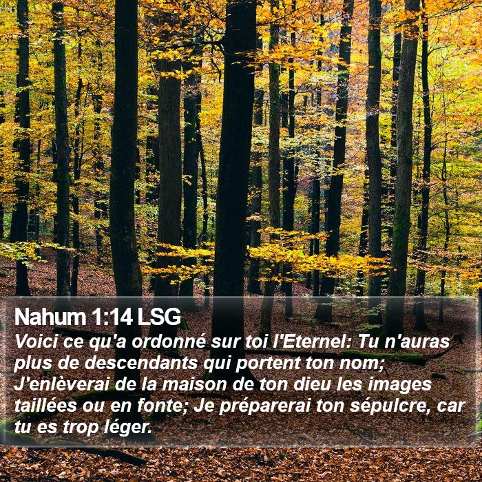 Nahum 1:14 LSG Bible Study